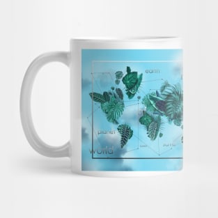 world map leaves Mug